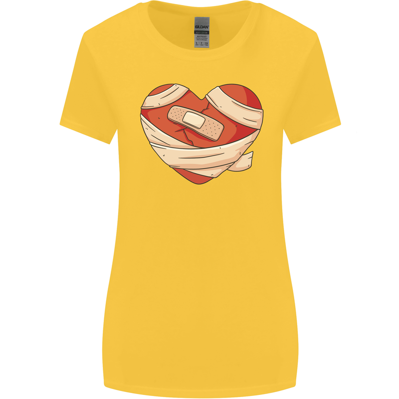 A Broken Heart Anti Valentines Day Single Womens Wider Cut T-Shirt Yellow