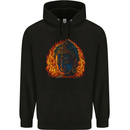 A Buddha Statue With Flames Childrens Kids Hoodie Black