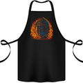 A Buddha Statue With Flames Cotton Apron 100% Organic Black