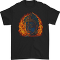A Buddha Statue With Flames Mens Gildan Cotton T-Shirt Black