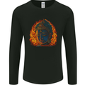 A Buddha Statue With Flames Mens Long Sleeve T-Shirt Black