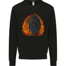 A Buddha Statue With Flames Mens Sweatshirt Jumper Black