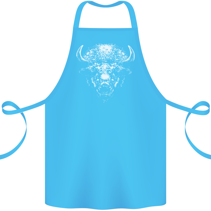 A Buffalo Head Cotton Apron 100% Organic Turquoise