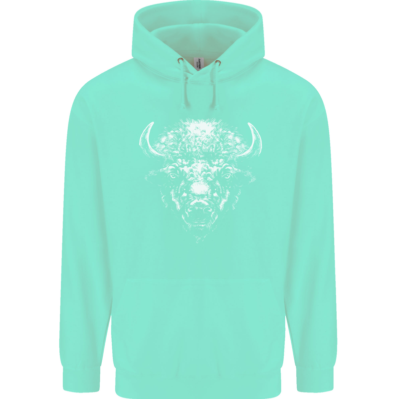 A Buffalo Head Mens 80% Cotton Hoodie Peppermint