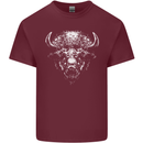 A Buffalo Head Mens Cotton T-Shirt Tee Top Maroon