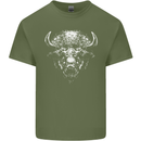 A Buffalo Head Mens Cotton T-Shirt Tee Top Military Green
