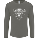 A Buffalo Head Mens Long Sleeve T-Shirt Charcoal