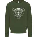 A Buffalo Head Mens Sweatshirt Jumper Forest Green