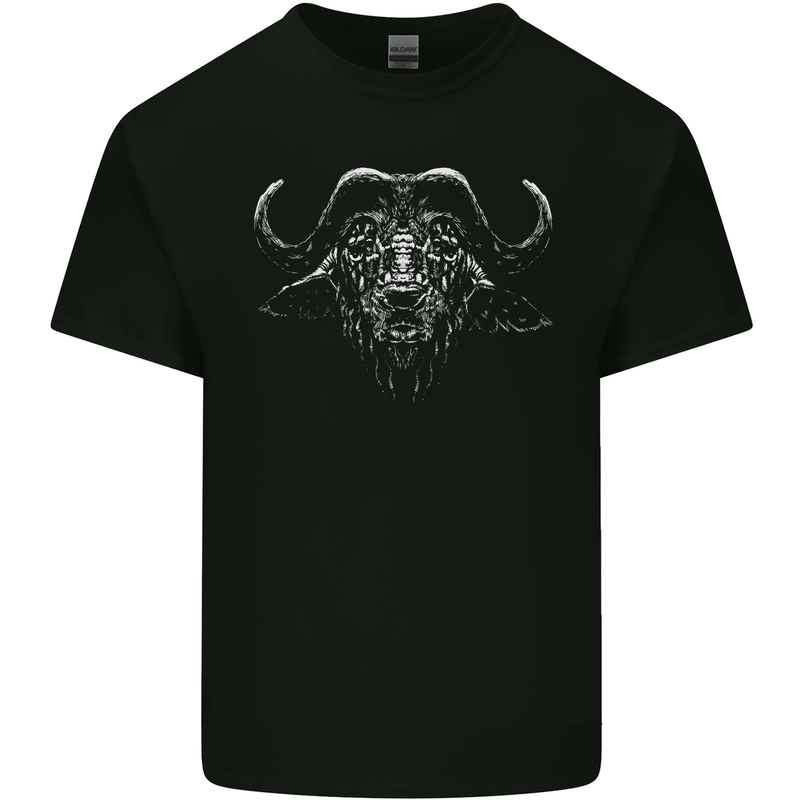 A Buffalo Mens Cotton T-Shirt Tee Top Black