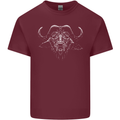 A Buffalo Mens Cotton T-Shirt Tee Top Maroon