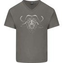 A Buffalo Mens V-Neck Cotton T-Shirt Charcoal