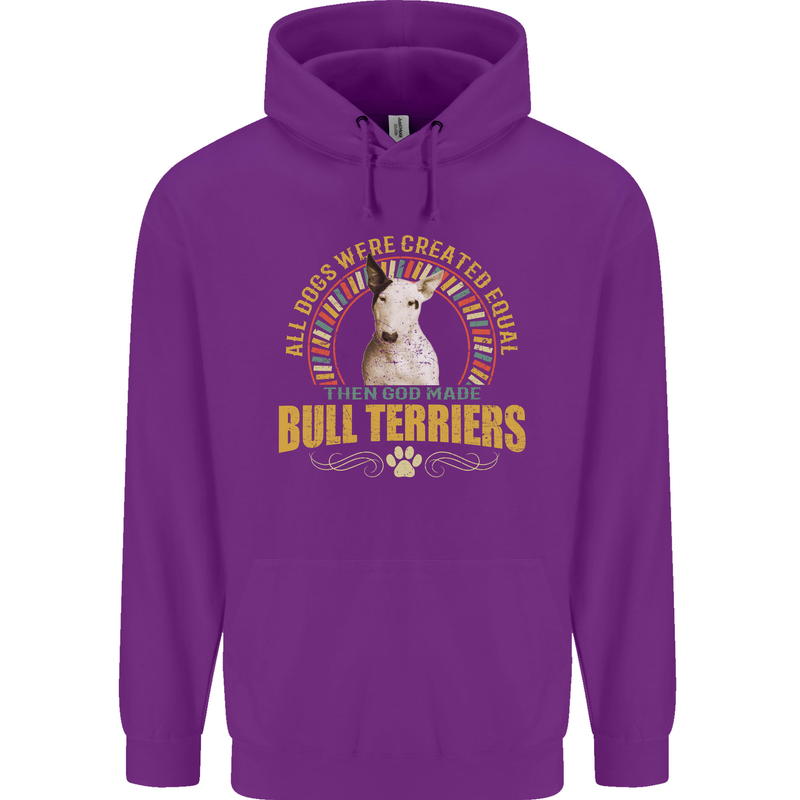 A Bull Terrier Dog Childrens Kids Hoodie Purple