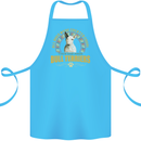 A Bull Terrier Dog Cotton Apron 100% Organic Turquoise