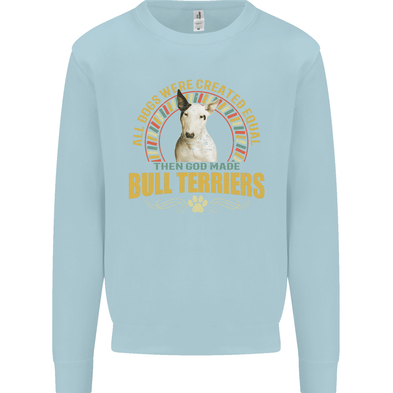 A Bull Terrier Dog Kids Sweatshirt Jumper Light Blue