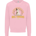 A Bull Terrier Dog Kids Sweatshirt Jumper Light Pink