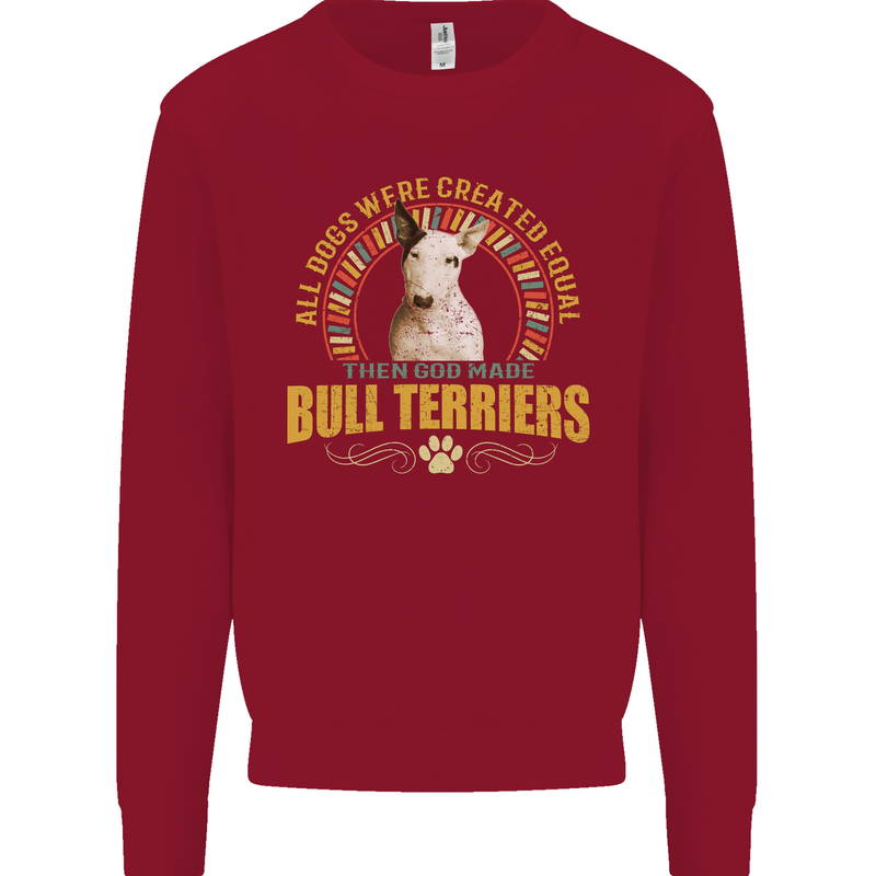 A Bull Terrier Dog Kids Sweatshirt Jumper Red