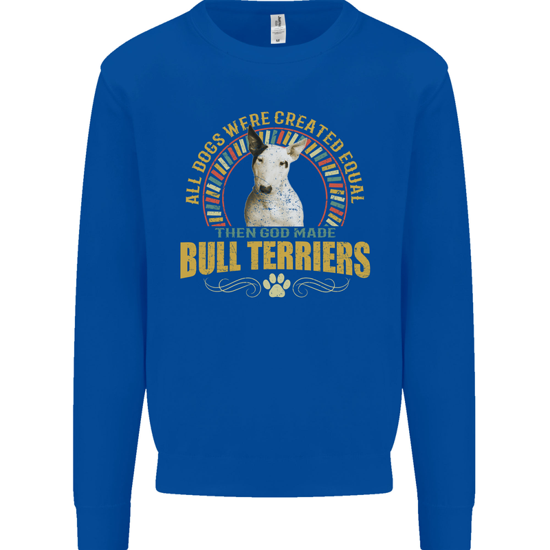 A Bull Terrier Dog Kids Sweatshirt Jumper Royal Blue