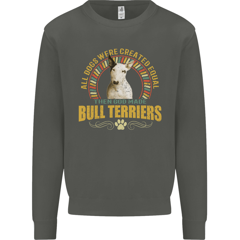 A Bull Terrier Dog Kids Sweatshirt Jumper Storm Grey