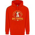 A Bull Terrier Dog Mens 80% Cotton Hoodie Bright Red