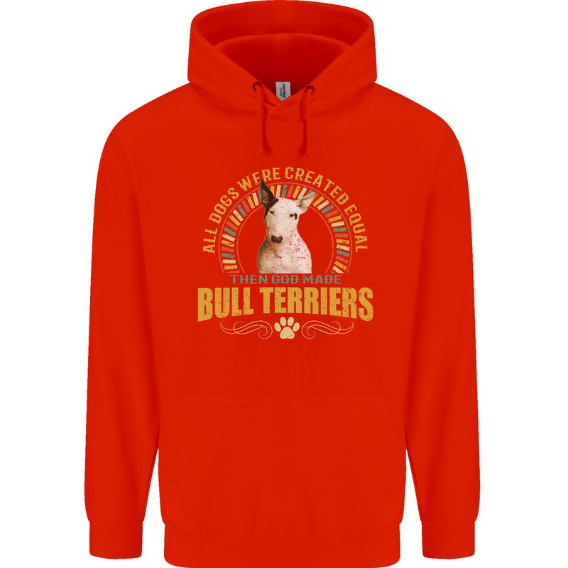 A Bull Terrier Dog Mens 80% Cotton Hoodie Bright Red