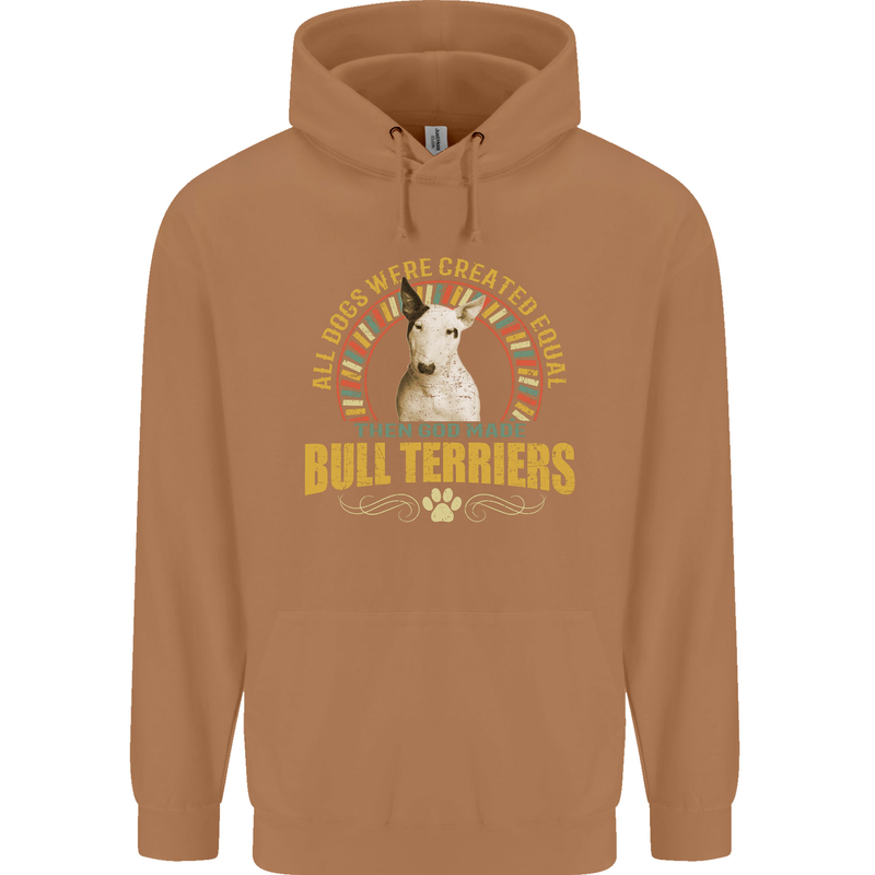 A Bull Terrier Dog Mens 80% Cotton Hoodie Caramel Latte