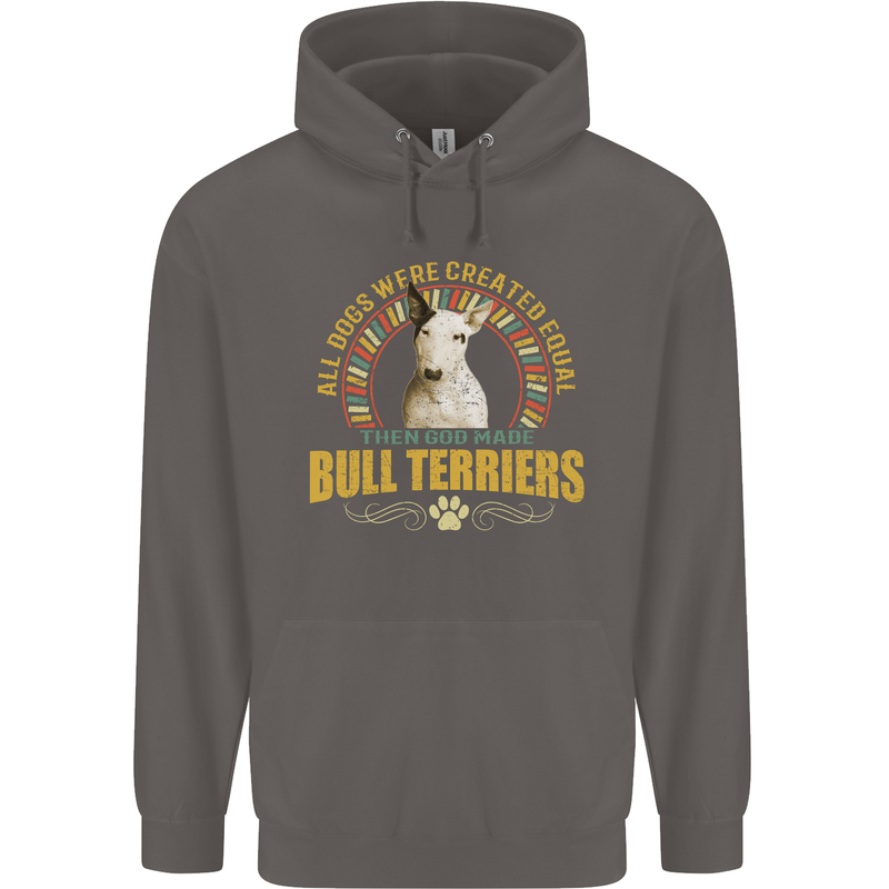 A Bull Terrier Dog Mens 80% Cotton Hoodie Charcoal