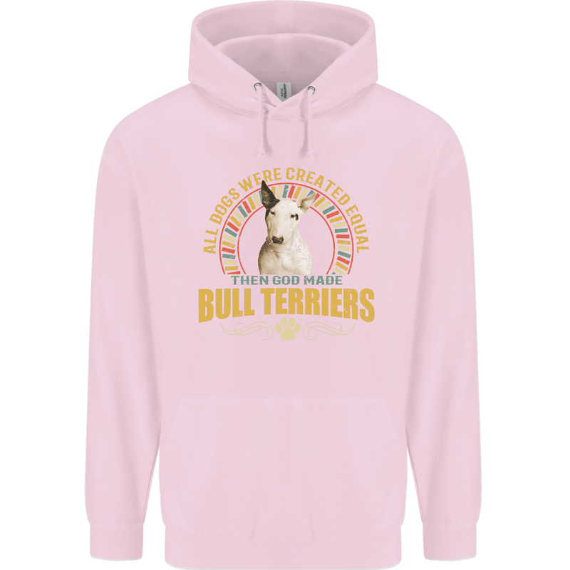 A Bull Terrier Dog Mens 80% Cotton Hoodie Light Pink