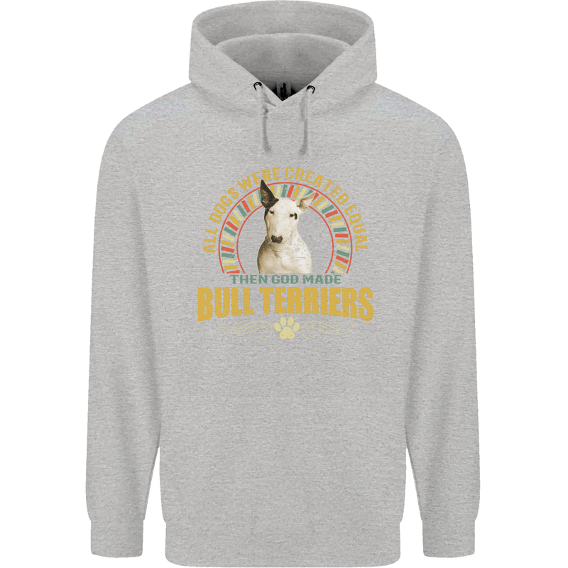 A Bull Terrier Dog Mens 80% Cotton Hoodie Sports Grey