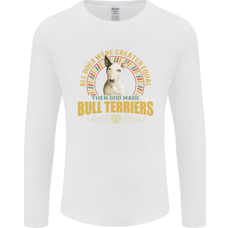 A Bull Terrier Dog Mens Long Sleeve T-Shirt White