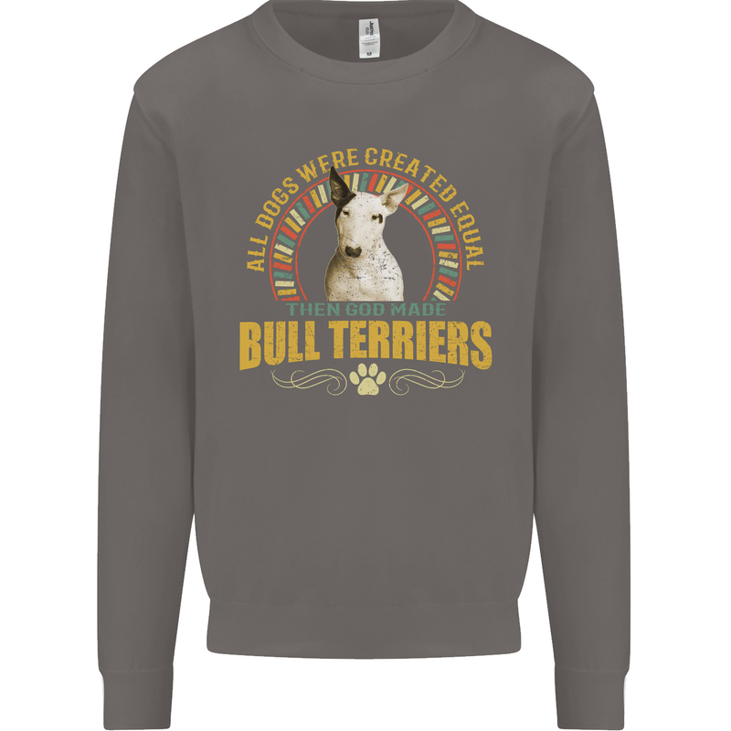 A Bull Terrier Dog Mens Sweatshirt Jumper Charcoal