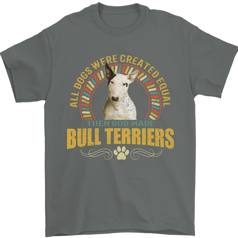 A Bull Terrier Dog Mens T-Shirt 100% Cotton Charcoal