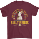 A Bull Terrier Dog Mens T-Shirt 100% Cotton Maroon
