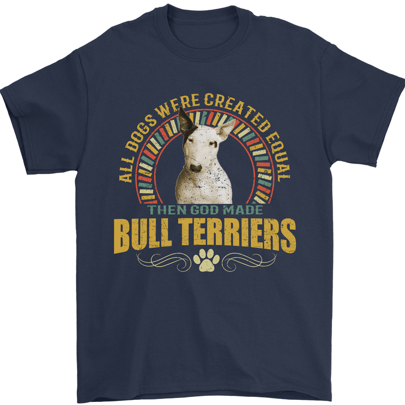 A Bull Terrier Dog Mens T-Shirt 100% Cotton Navy Blue