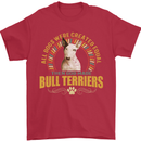 A Bull Terrier Dog Mens T-Shirt 100% Cotton Red
