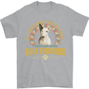 A Bull Terrier Dog Mens T-Shirt 100% Cotton Sports Grey