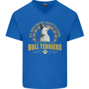 A Bull Terrier Dog Mens V-Neck Cotton T-Shirt Royal Blue