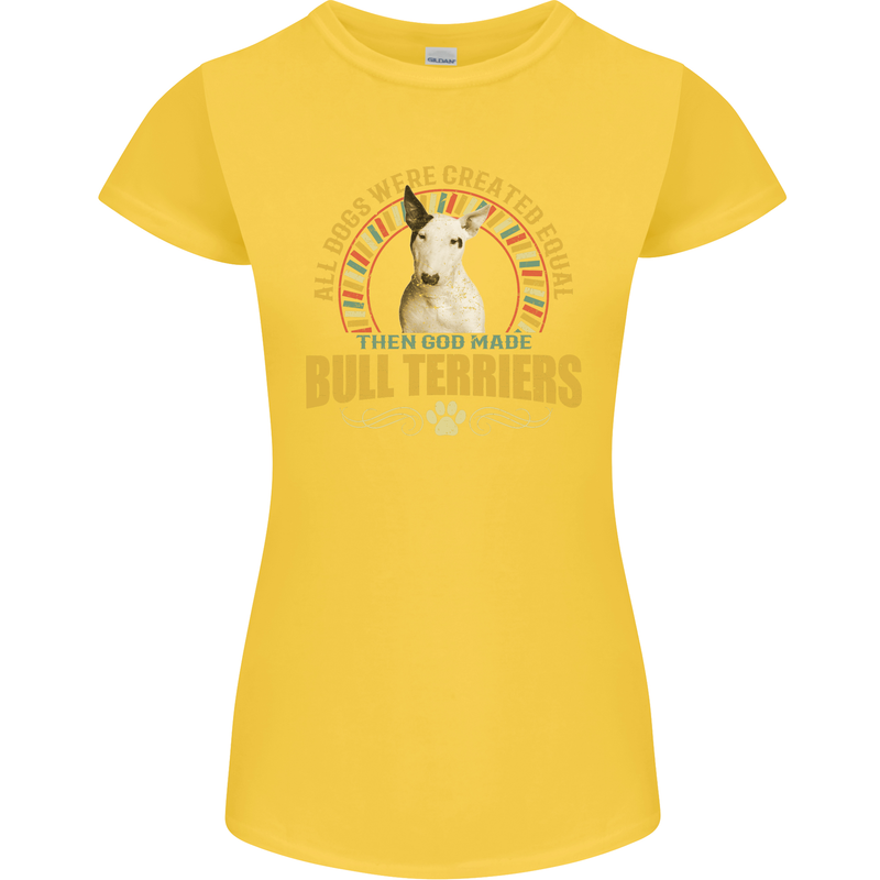 A Bull Terrier Dog Womens Petite Cut T-Shirt Yellow