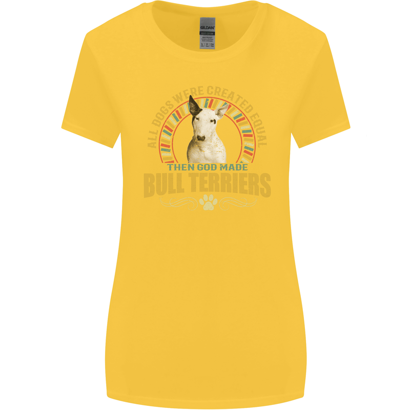 A Bull Terrier Dog Womens Wider Cut T-Shirt Yellow
