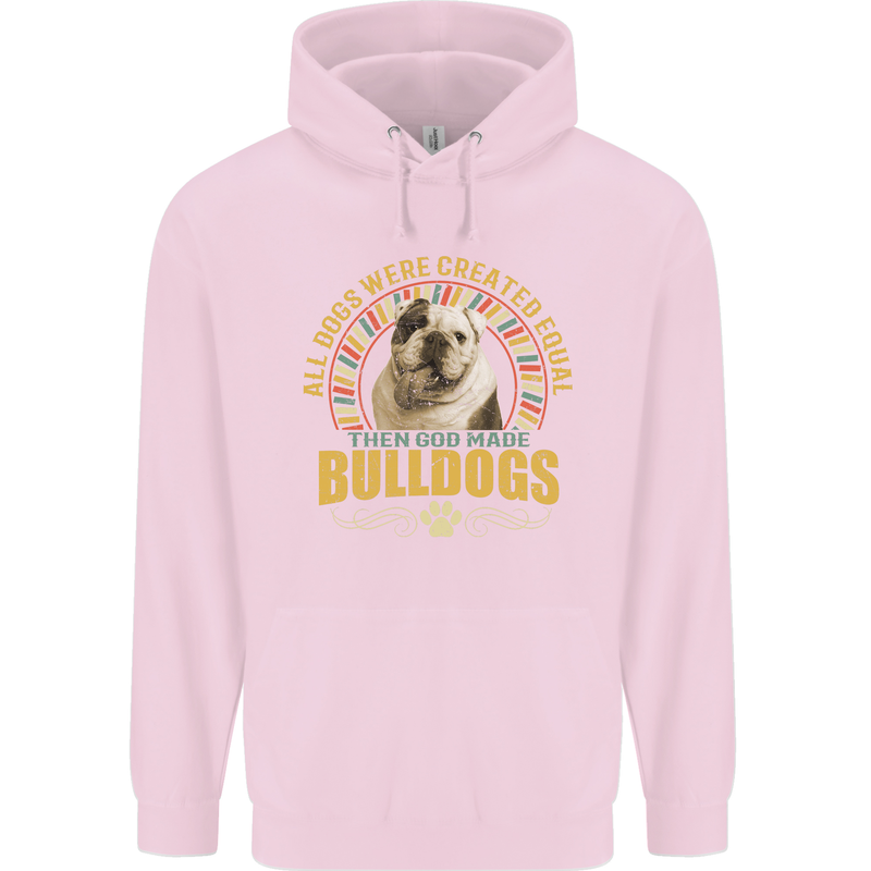 A Bulldog Dog Childrens Kids Hoodie Light Pink