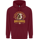 A Bulldog Dog Childrens Kids Hoodie Maroon