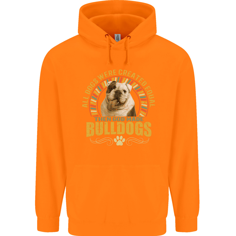 A Bulldog Dog Childrens Kids Hoodie Orange