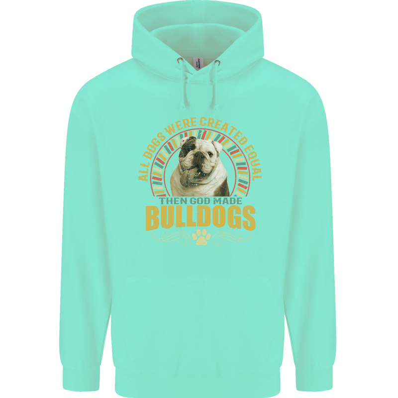 A Bulldog Dog Childrens Kids Hoodie Peppermint