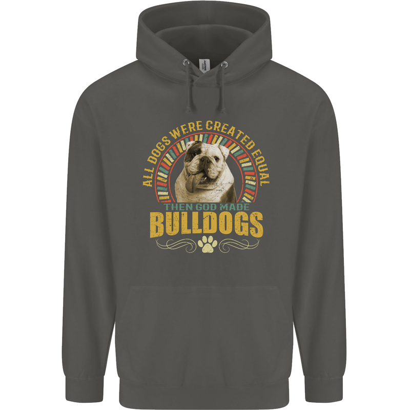 A Bulldog Dog Childrens Kids Hoodie Storm Grey
