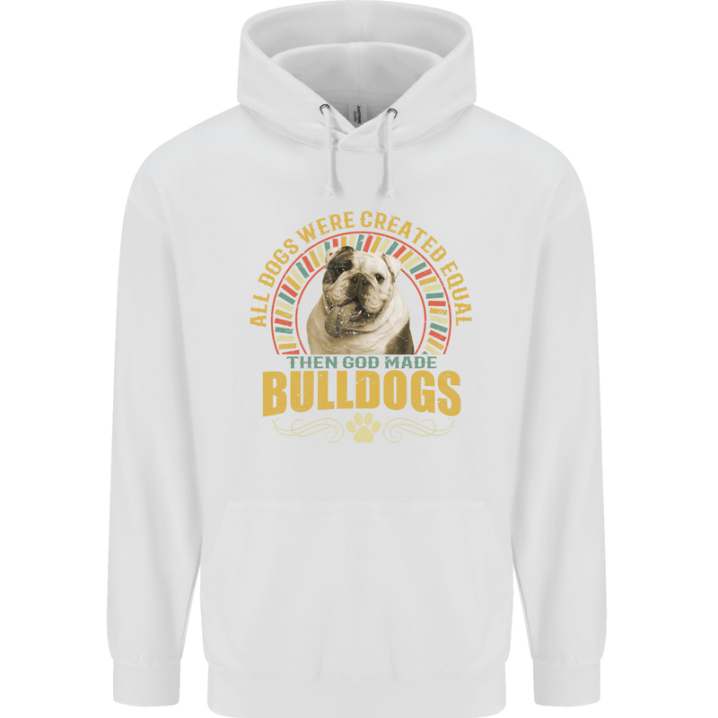 A Bulldog Dog Childrens Kids Hoodie White