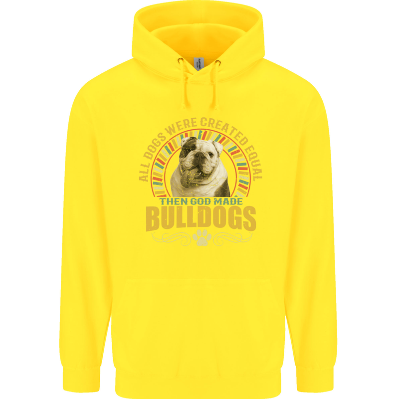 A Bulldog Dog Childrens Kids Hoodie Yellow