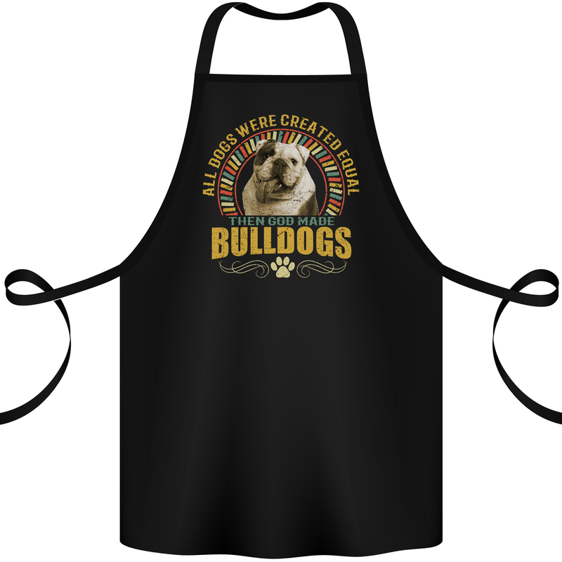 A Bulldog Dog Cotton Apron 100% Organic Black