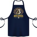 A Bulldog Dog Cotton Apron 100% Organic Navy Blue