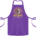 A Bulldog Dog Cotton Apron 100% Organic Purple