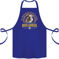 A Bulldog Dog Cotton Apron 100% Organic Royal Blue