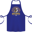 A Bulldog Dog Cotton Apron 100% Organic Royal Blue